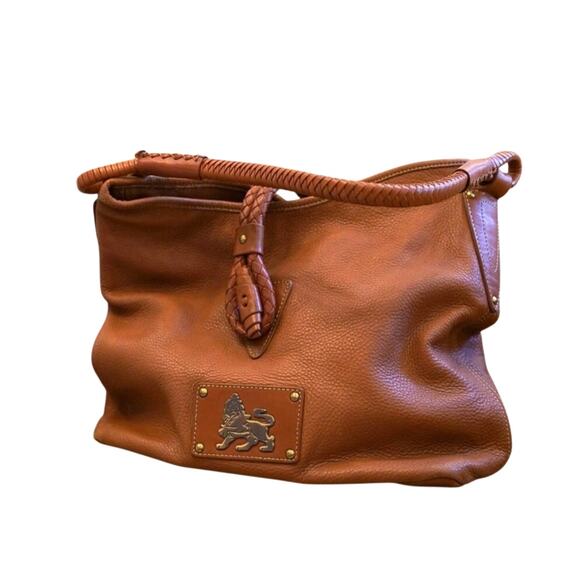 MCM Handbags - MCM Vintage Brown Leather Braided Strap Hobo Bag